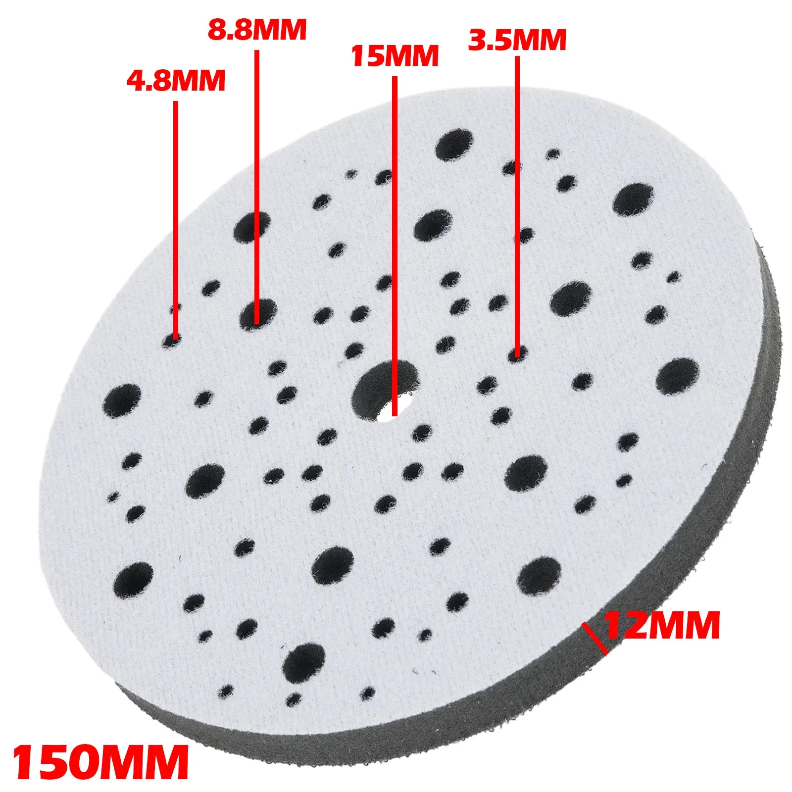 Almofadas de interface de 150mm, gancho e laço, esponja macia, disco de polimento, lixadeira orbital de 70 buracos, ferramentas abrasivas