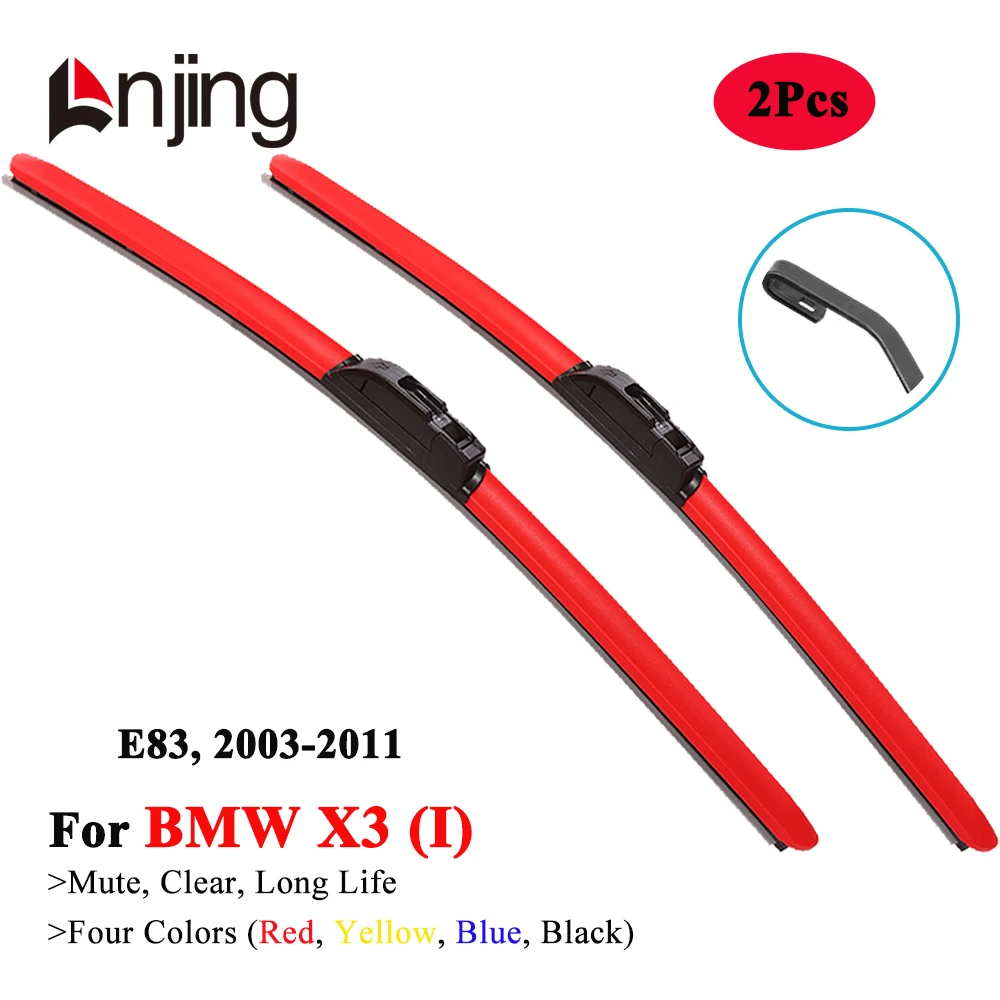 

LNJING Colorful Windshield Wiper Blade For BMW X3 xDrive 18d 20d 20i 28i 30d 30i 35d E83 2003 2005 2006 2007 2008 2009 2010 2011