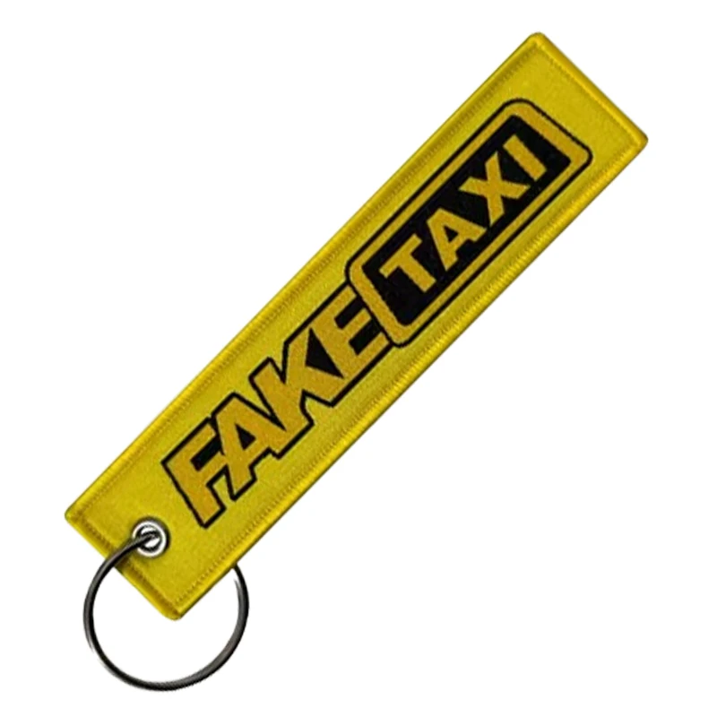 Medical Bag Fake Taxi Both Sides Embroidery Patterns Funny Keychain Motorcycle Red Tag Keychain view 6