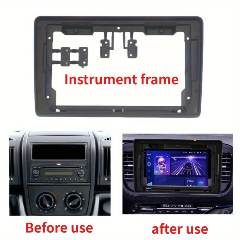 for Android Car Radio Frame Kit for PEUGEOT Boxer/ for FIAT Ducato/ Citroen Jumper 2006+ Auto Stereo Fascia Trim Bezel Faceplate view 3