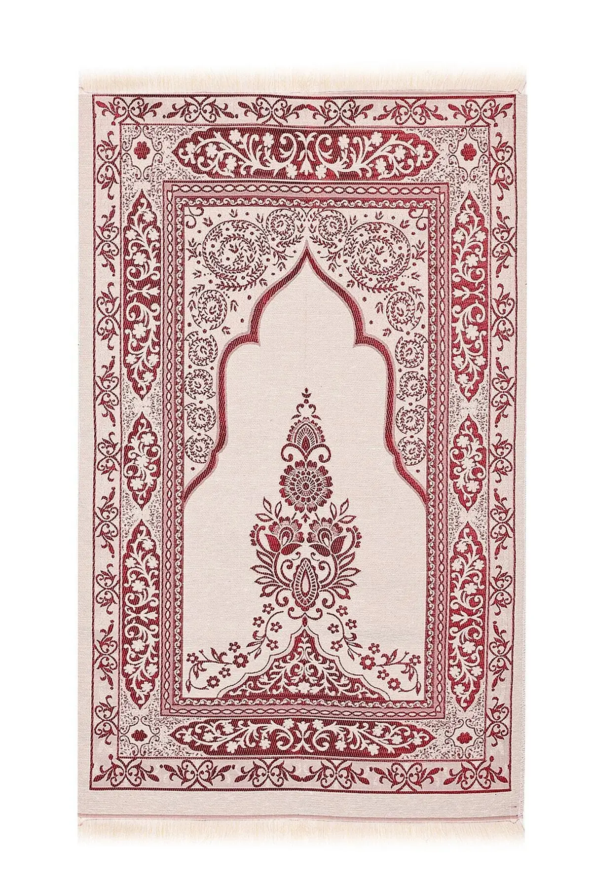 DOLBOVI square Set (prayer Rug) burgundy 28x23 Meditation Rug