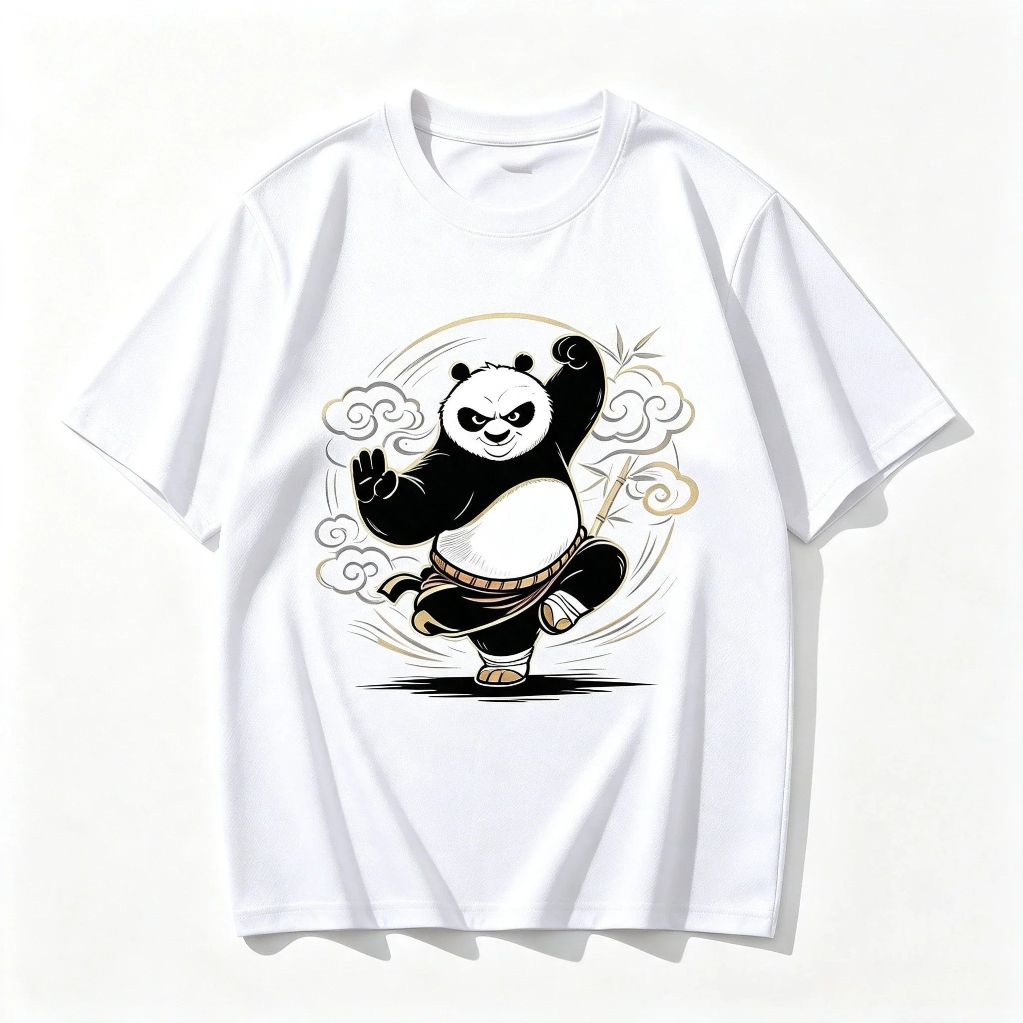 2026-2027 Vintage Y2K Kungfu Panda Oriental Graphic Tee Unisex Men Women Cloud Bamboo Art Streetwear Short Sleeve T-shirt