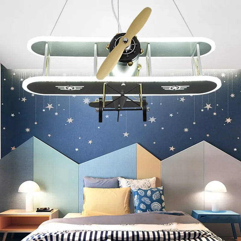 Imagem -03 - Nordic Plane Pendant Lamp para Quarto de Crianças Luz de Teto Led para Quarto Lustre de Cabeceira Luzes Suspensas Internas