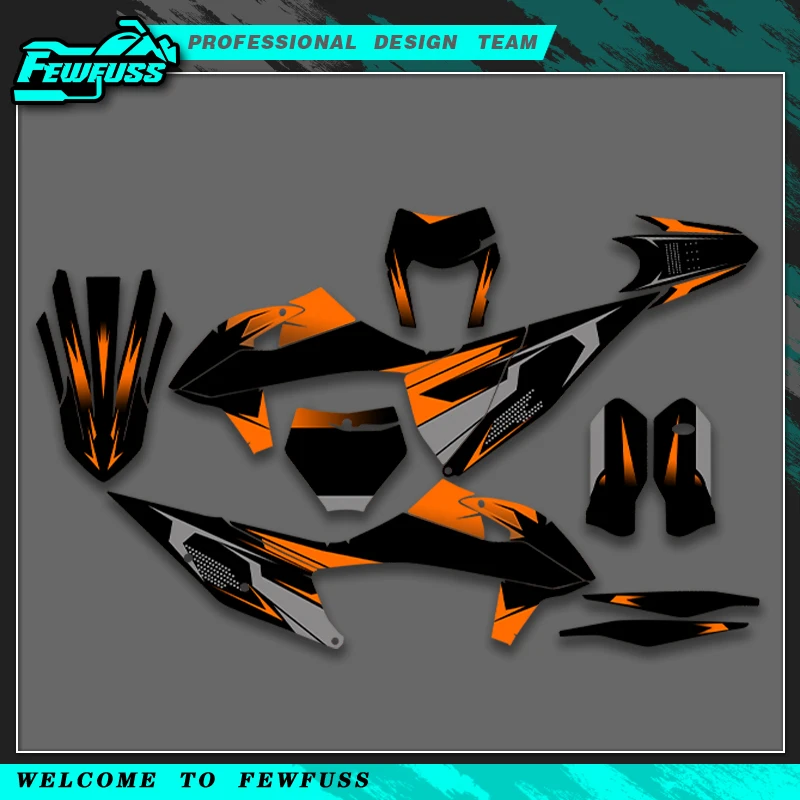 

Fewfuss For KTM SX SXF 19-22 EXC EXCF XCW XCF 2020-2023 Motorcycle Graphics Decals Stickers Kit Number Name Custom