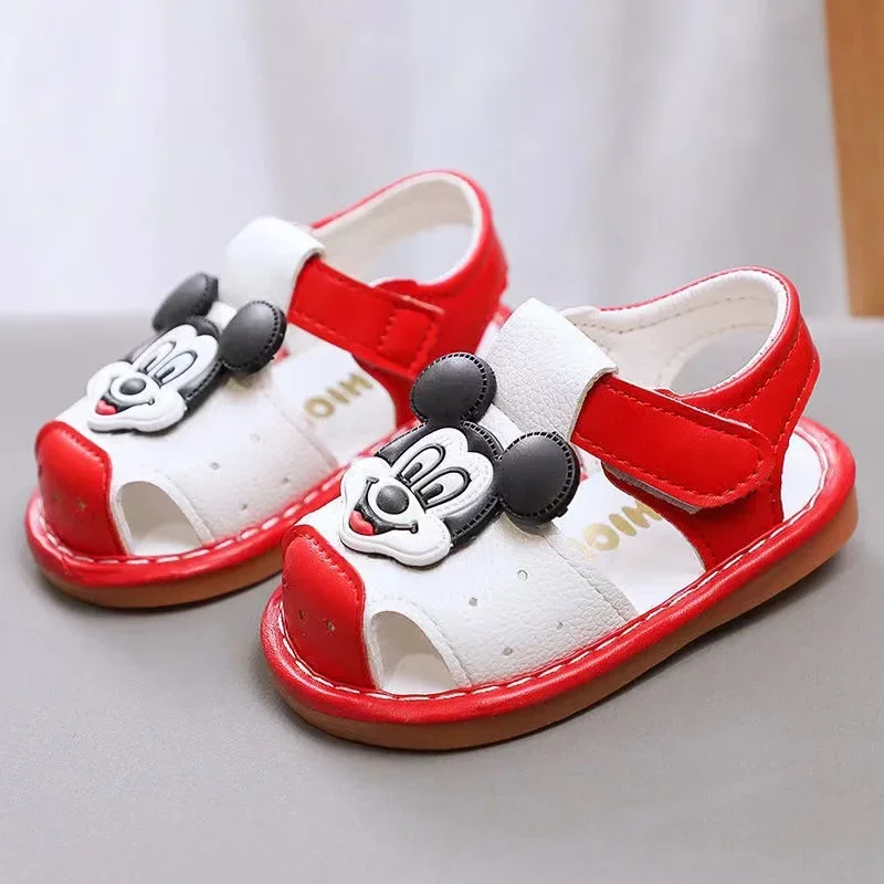 Summer Baby Sandals for Girl Boy Mickey Mouse Soft Bottom Cloth Children Slippers Non-slip Little Kids Beach Toddler Call Shoes