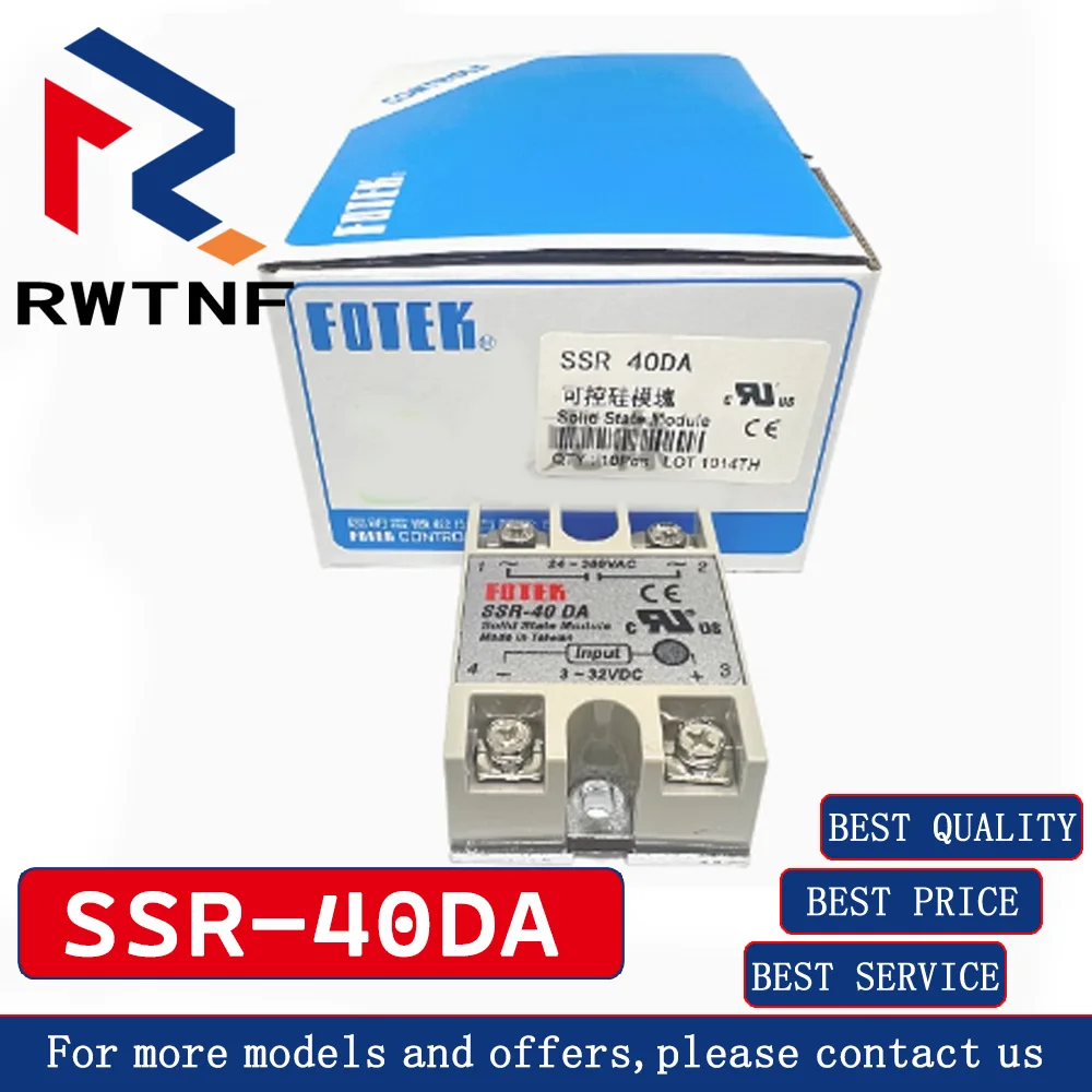 Brand New Genuine SSR-40DA FOTEK DC control AC solid state relay,100% original warehouse stock