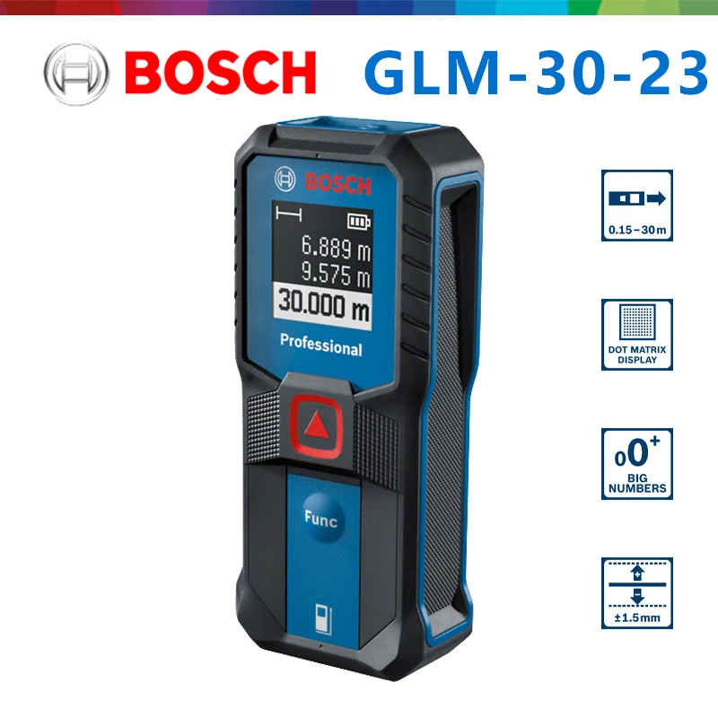 Original BOSCH GLM 30-23 Laser Range Finder Double Button High Precision Lightweight Modern Screen Measurement Without Battery