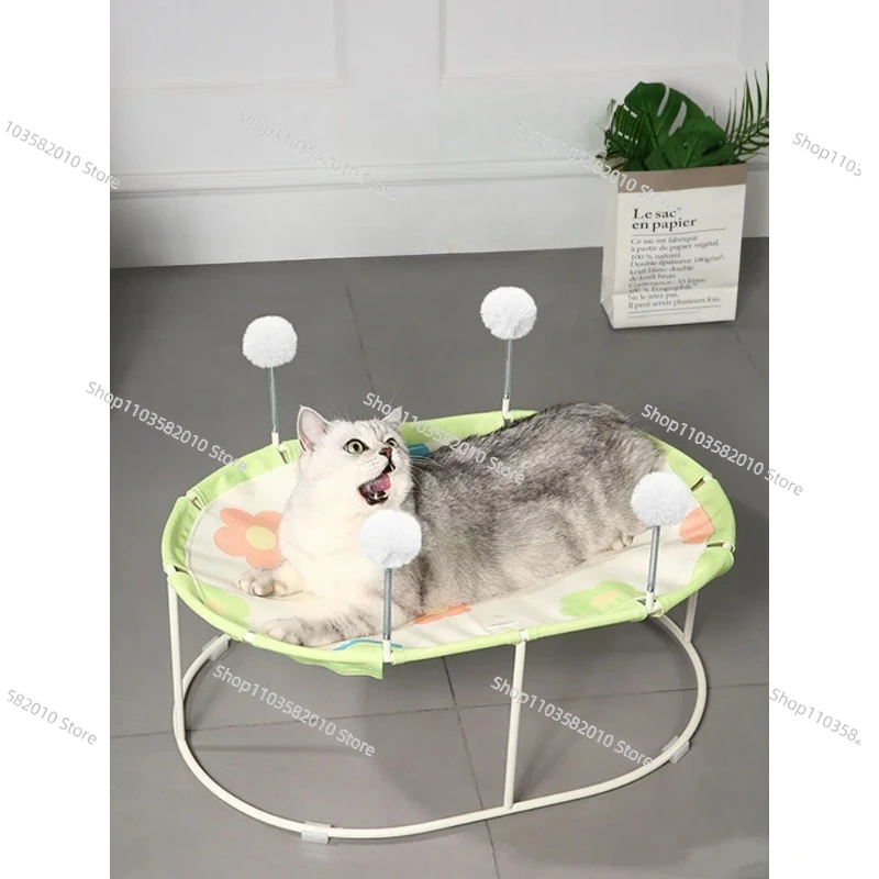 Removable Washable Cat Hammock Bed, Summer Off Ground Sleeping Nest for Pet
