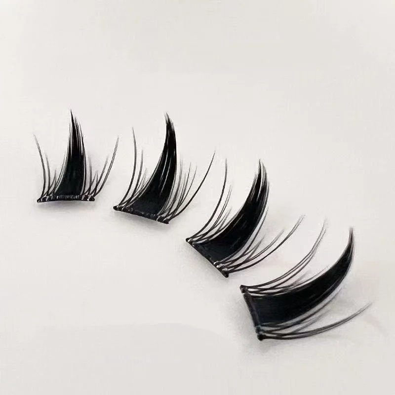 MIAOJIE 32 行フォックスアイマンガつけまつげ大容量テーパード厚いセグメント化された個別のクラスターラッシュエクステンション拡大 E