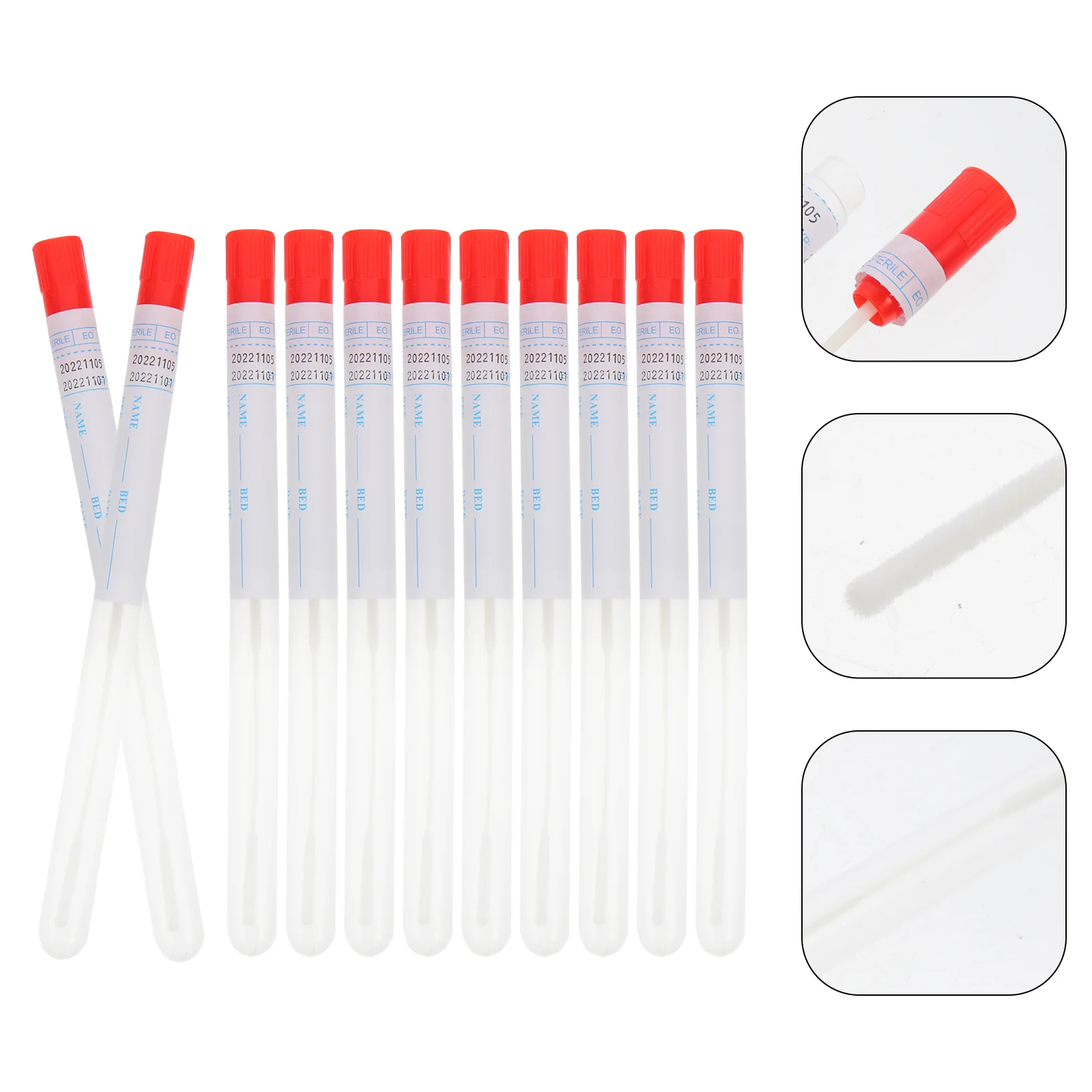 

50 Sets Sampling Swab Nasal Swabs for Sterile Nasopharyngeal Collection Stick Throat Specimen Portable Accessory Sample