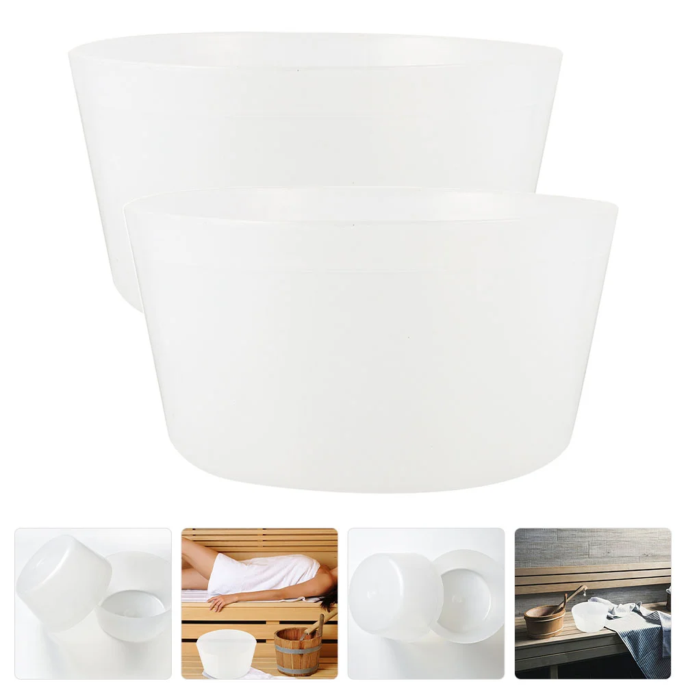 2 Pcs Sauna Bucket Liner Creative Spa Accessory Portable Bathtub Bracket Pond Bathing Insert Room Plastic Lining Foot for