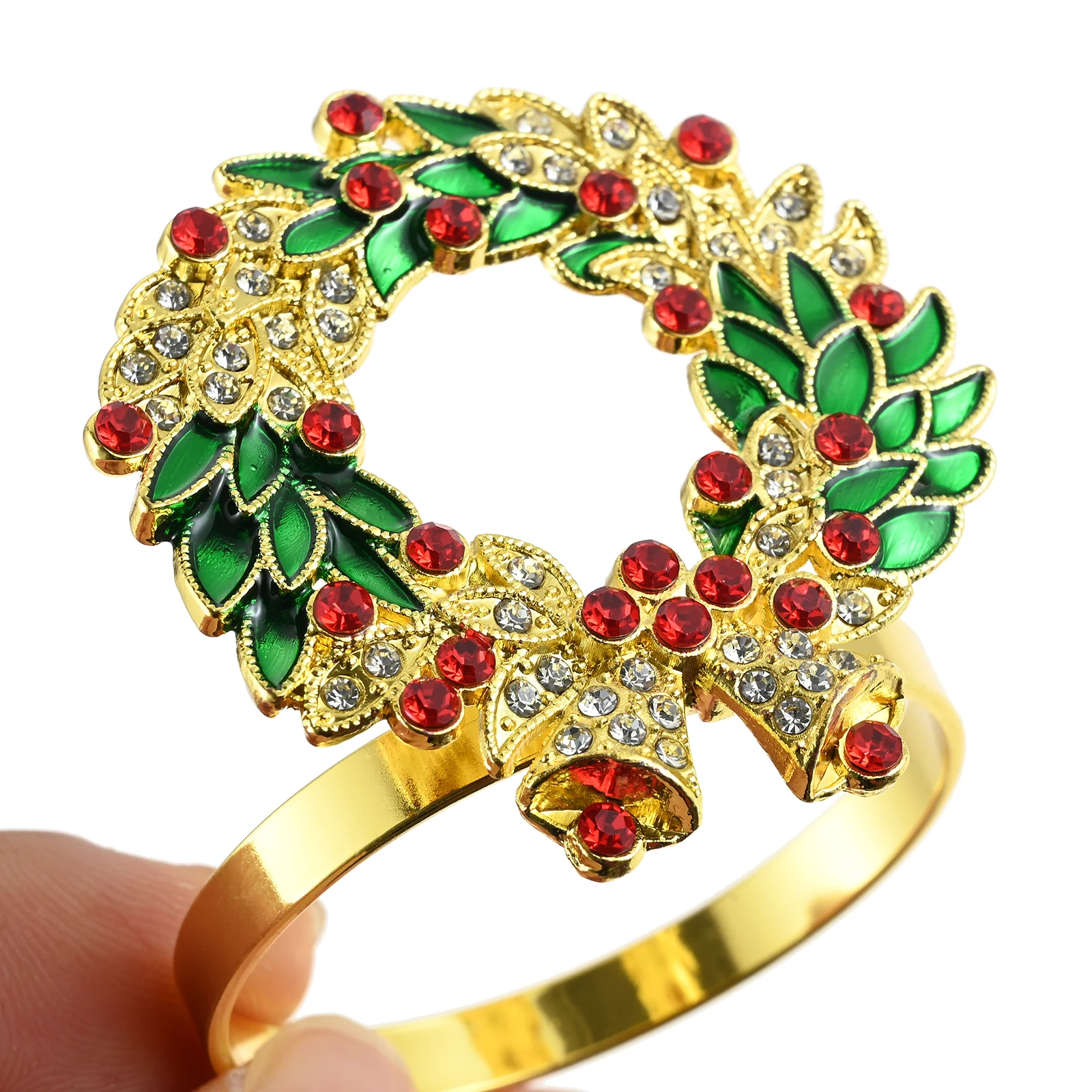 

For Christmas Party,Wedding Reception,Valentine's Day Party Table Decoration Alloy Sturdy and Durable 6Pcs Gold Napkin Rings