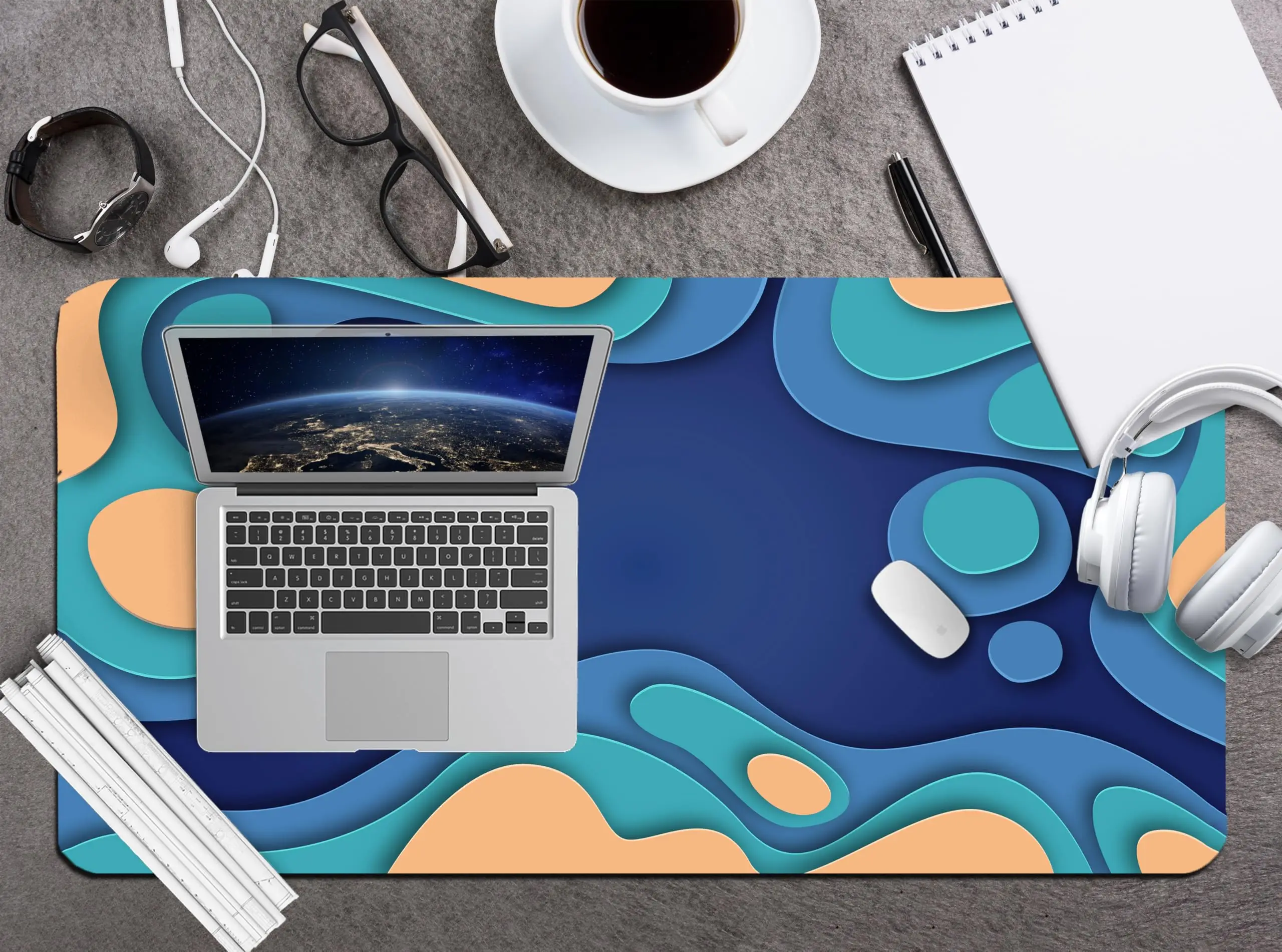 Large Mouse Pad Gaming Desk Mat Extended Mouse Pad Non-Slip Base Stitched Edges Keyboard Pad,for Laptop,Computer,Office,Desk Mat