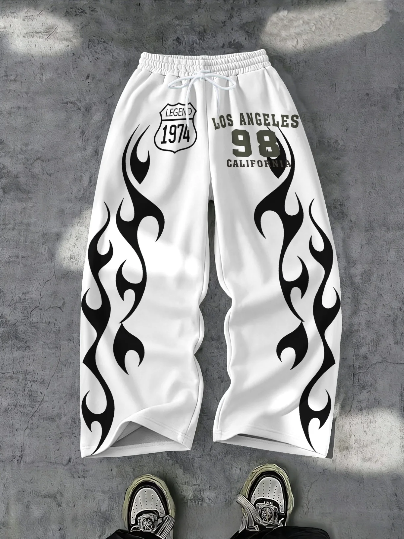 2026 Neues Modell Herren Gothic Vertikale Grafik Weite Jogginghose mit Kordelzug Lose Gerade Baggy Y2K Dark Punk Streetwear Hose. – Detail 6