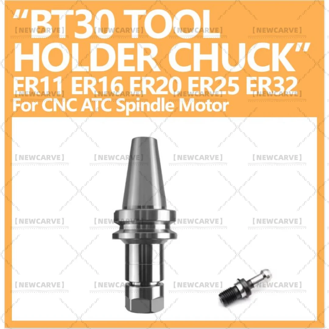 Portaherramientas CNC BT30 ER11 ER16 ER20 ER25 ER32 70L, portaherramientas de resorte de equilibrio, acero inoxidable con perno de tracción