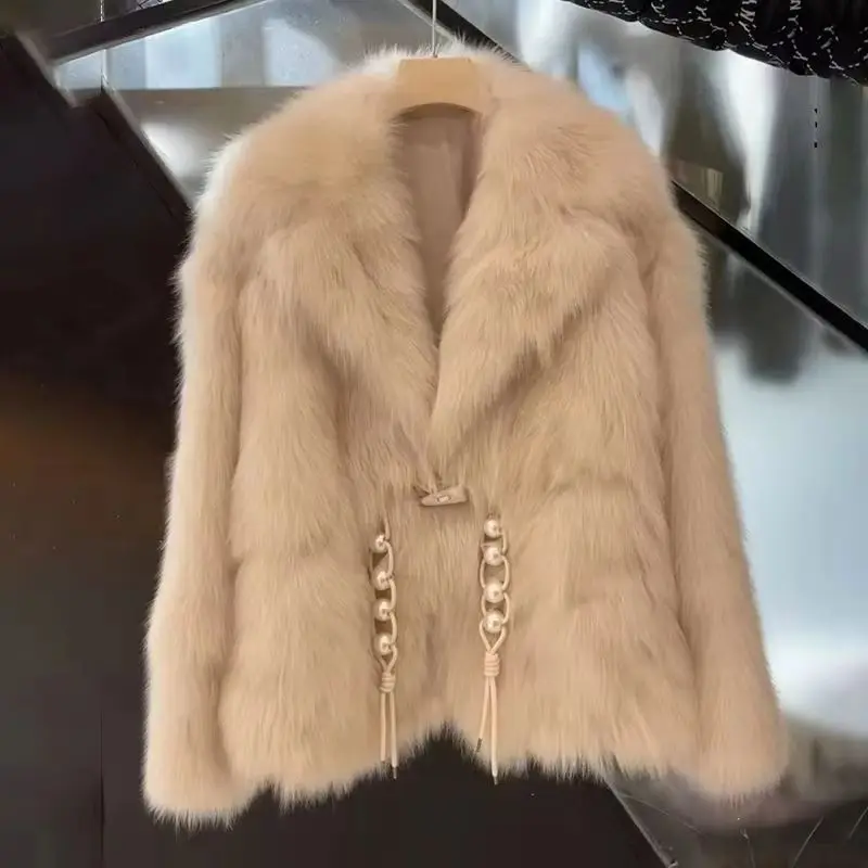 Imitation fox fur jacket women's thick autumn and winter 2026 new high-end plush small fragrant top