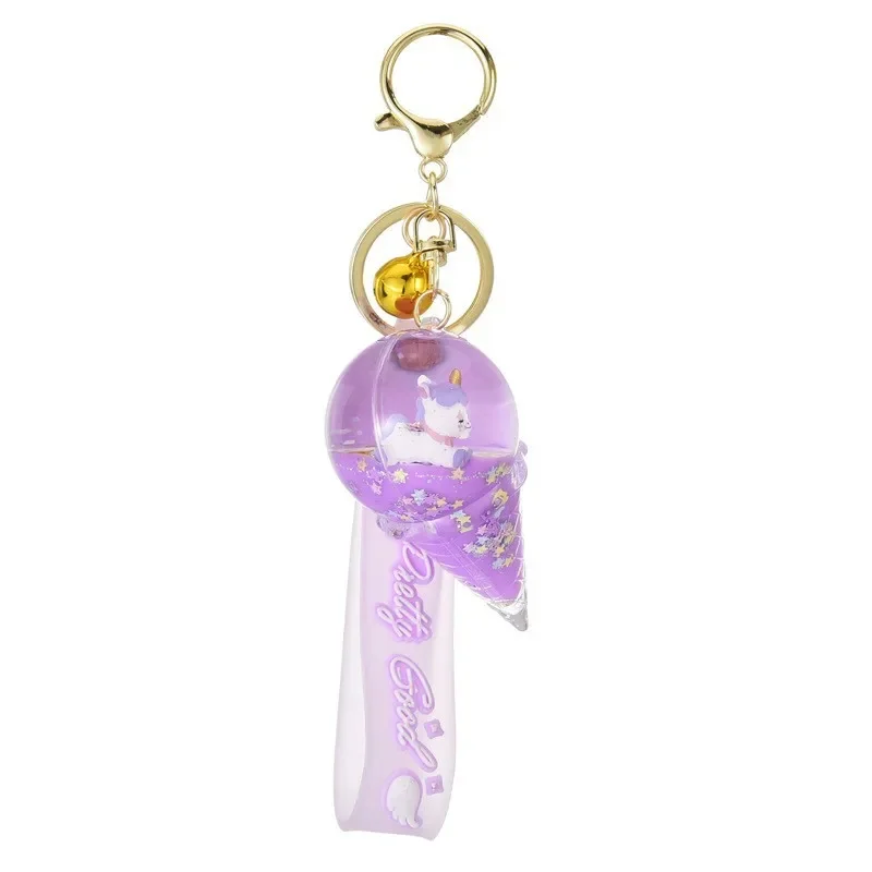 Creative quicksand pendant cute ice cream cone key chain cartoon doll Unicorn Key chain bag pendant