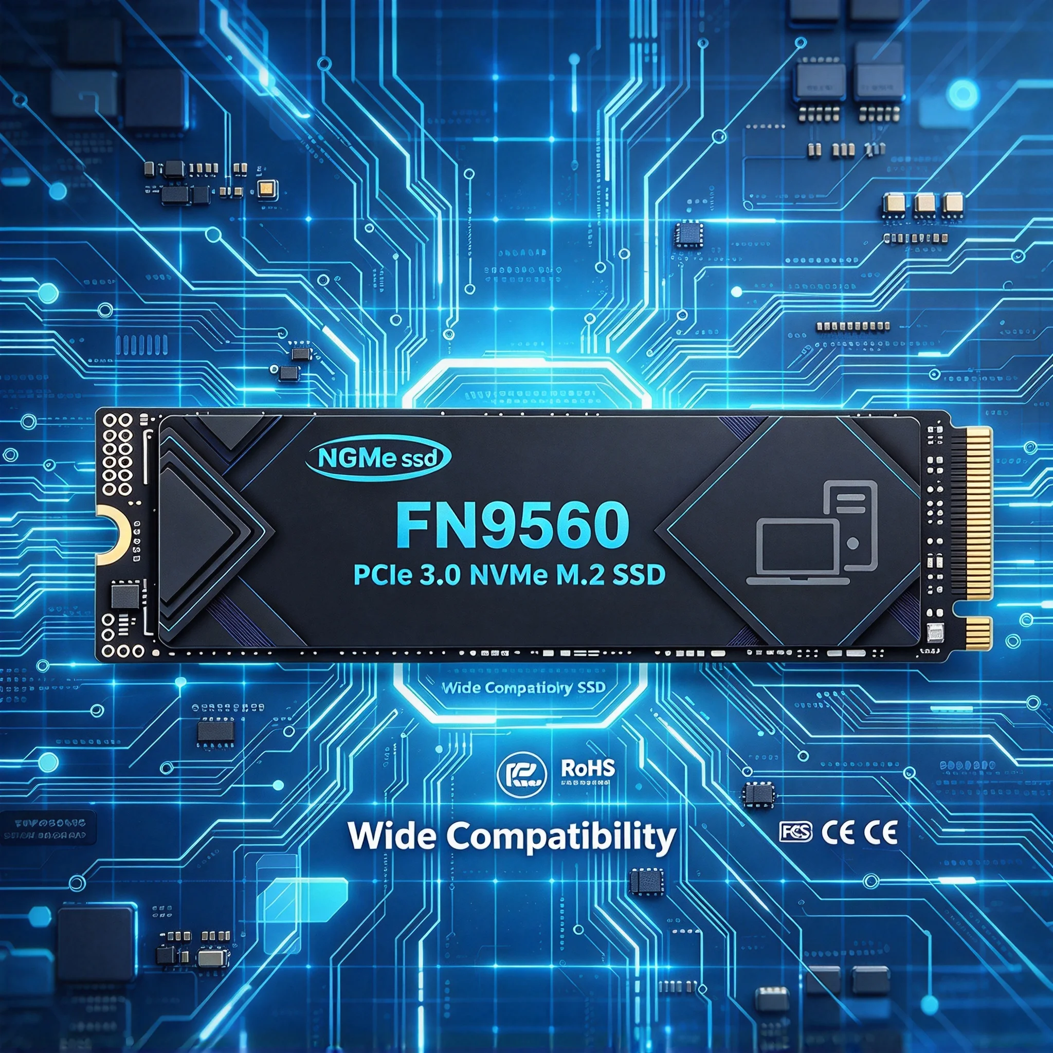 FN9560 NVMe M.2 Integrated Solid State Disk, 1TB/2TB/500GB/4TB, Fast Speed Storage, Desktop, Laptop, Notebook, Gaming.