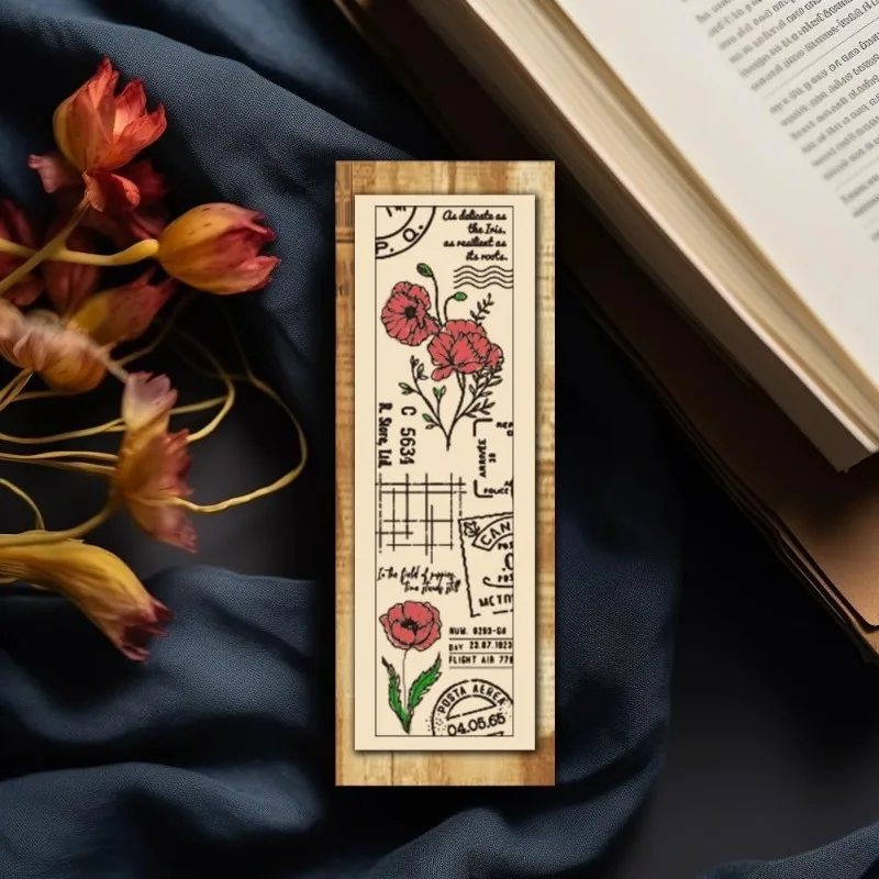 1pc Silicone Clear Stamps Vintage Bookmarks Plastic Stamp for DIY Scrapbooking Photo Album Decorative Cards Making Stamps