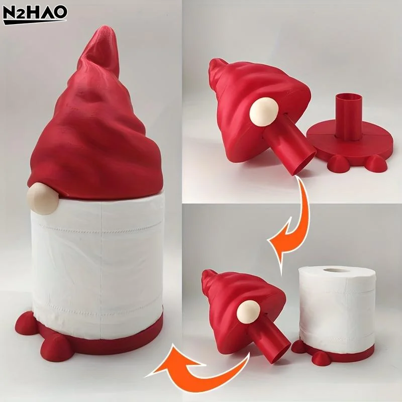 

Пластиковый органайзер для туалетной бумаги в форме Санта-Клауса, 24*11 см, для дома, кухни, ванной комнаты, рождественский декор для стола.