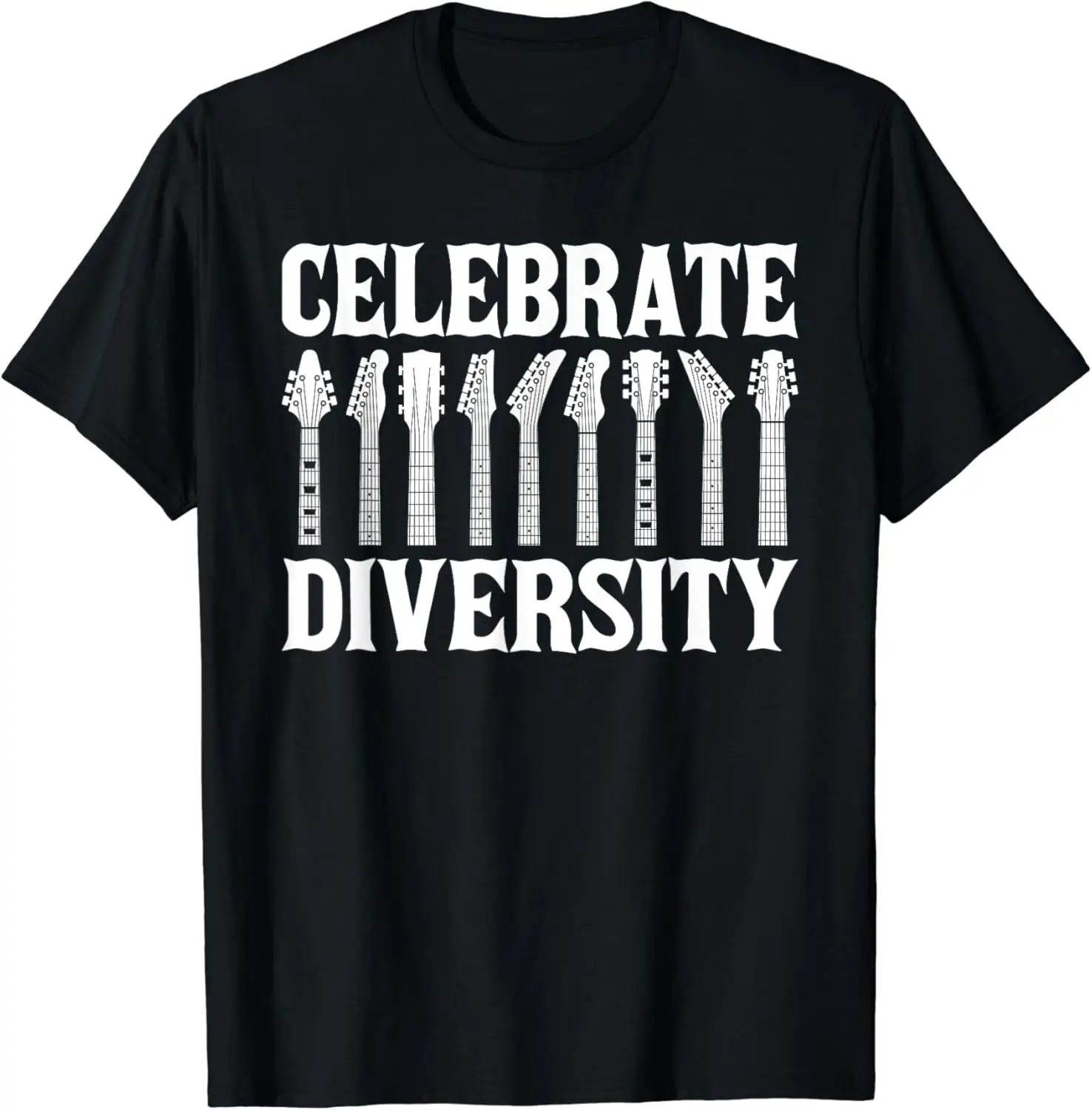 women clothes  Celebrate Diversity Guitar Player Guitarist Musician T-Shirt