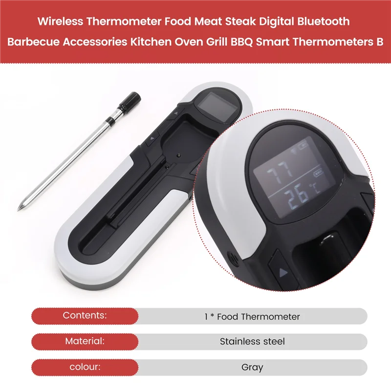 A85I-Wireless Thermometer Food Meat Steak Digital Bluetooth Barbecue Accessories Kitchen Oven Grill BBQ Smart Thermometers