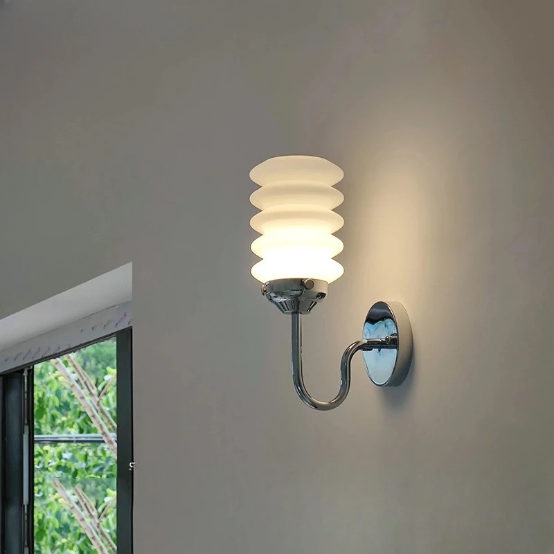 Bauhaus Industrial Style Glass Wall Lamps Coffee Shop Bar Corridor Mirror Front Bedroom Bedsides