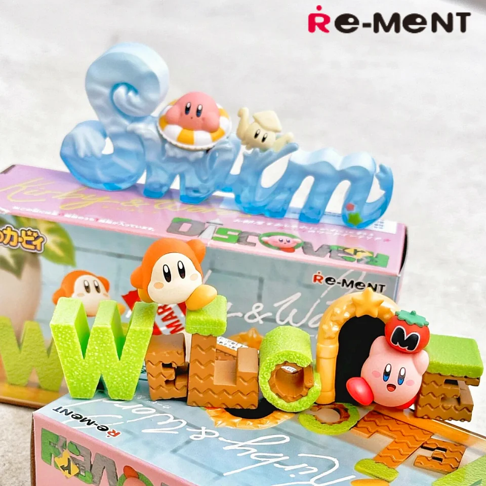 

Набор экшн-фигурок Re-Ment Kirby And Words, 6 шт., тематическая коллекционная модель для кафе, игрушки для подарка, модные украшения в слепой коробке