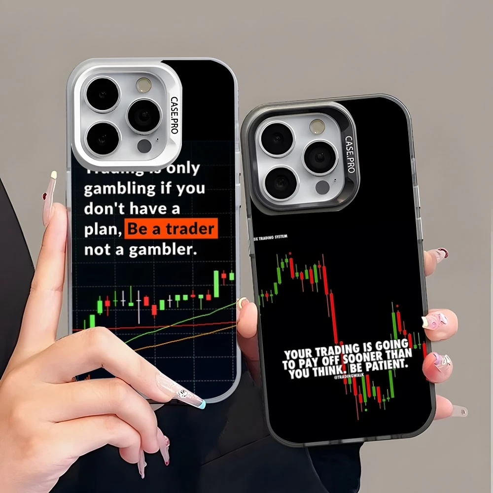 Day Trading Day Trader Trader Trading Phone Case Colored Silver Trendy Phone Case For IPhone 16 15 14 13 12 Pro Max 11 2024 Fash