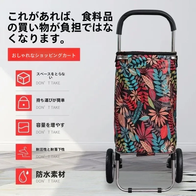 large-wheel-portable-shopping-cart-foldable-hand-pulling-vegetable-buying-car-with-drawbar-for-home-storage-stainless-steel
