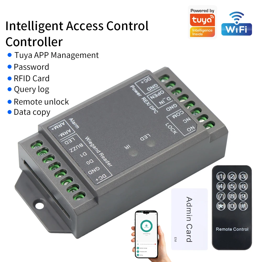 Zugangskontrollgerät RFID-Leser Sboard-Mini für Einzeltüren Wiegand 26~37 Bit Ausgang Zugangskontrollsystem WLAN (optional)