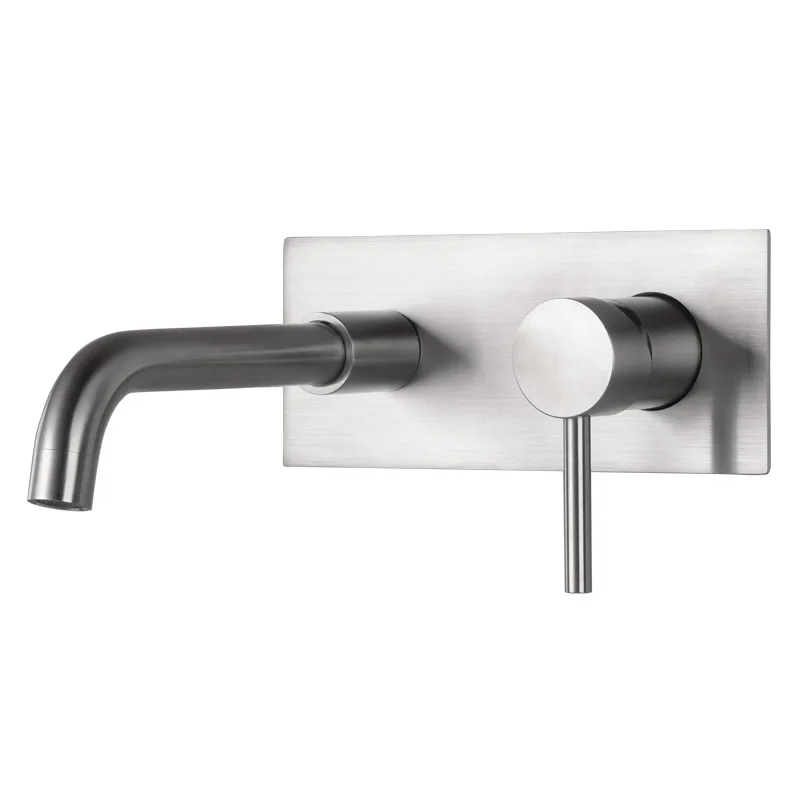 

Original 304 stainless steel embedded wall table faucet washbasin concealed wall hot and cold faucet