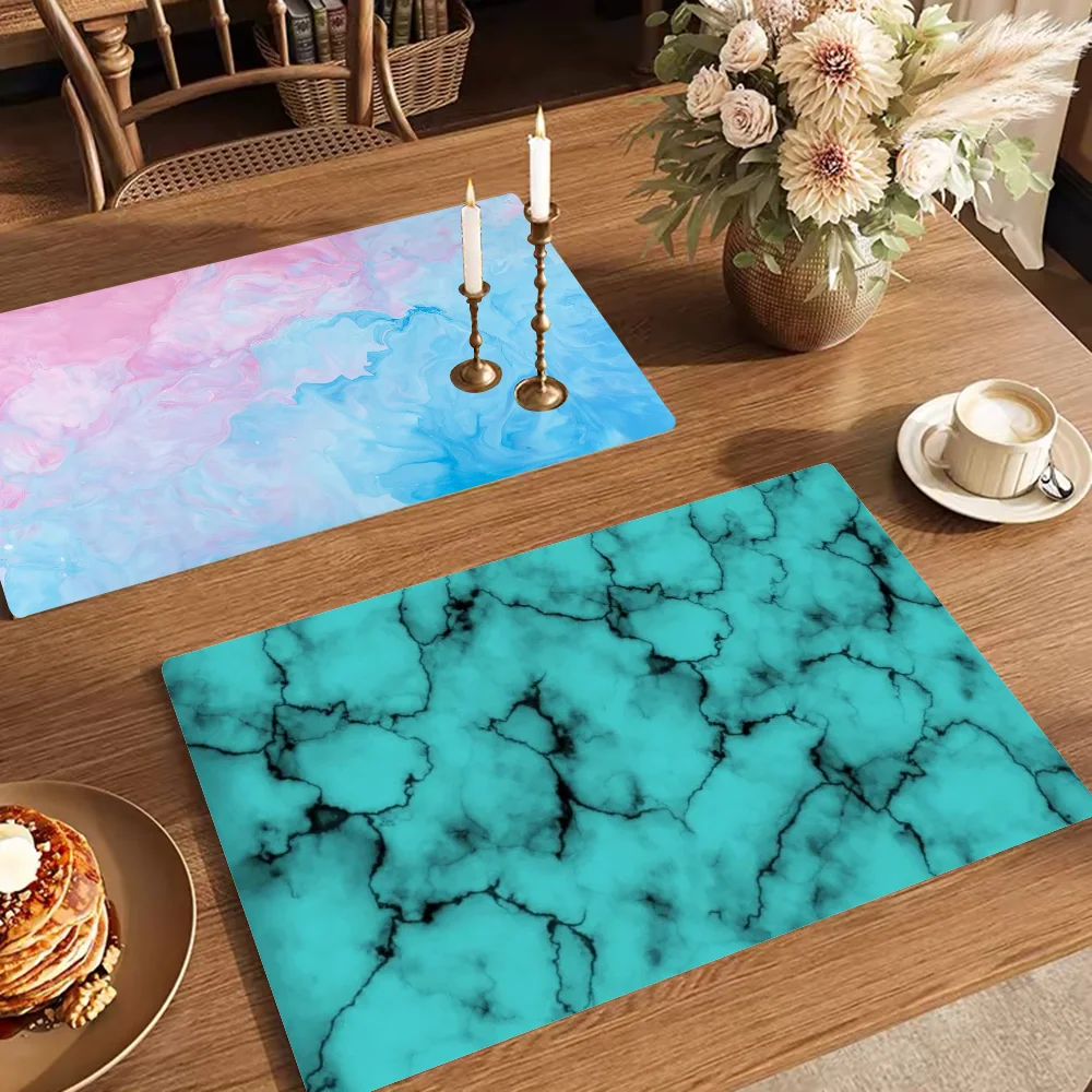 Marble Kitchen Dish Mat Absorbent Dining Table Mats Retro Non-slip Placemat Coffee Dish Tableware Mat For Home Decor