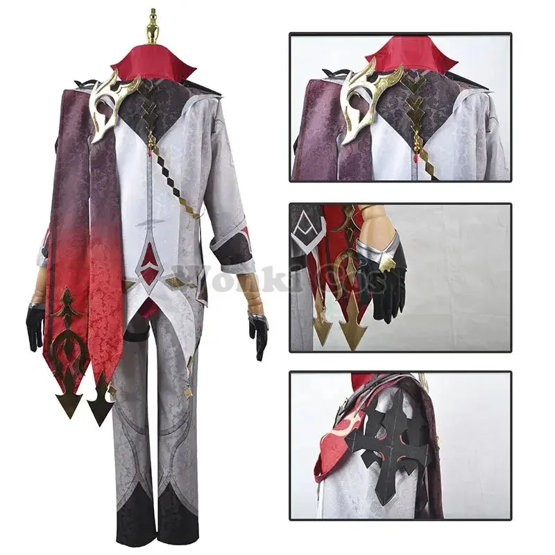 Tartaglia 코스프레 의상 가발 게임 Impact Tartaglia Cosplay Fatui Childe 의상 남성용 의상 풀 세트