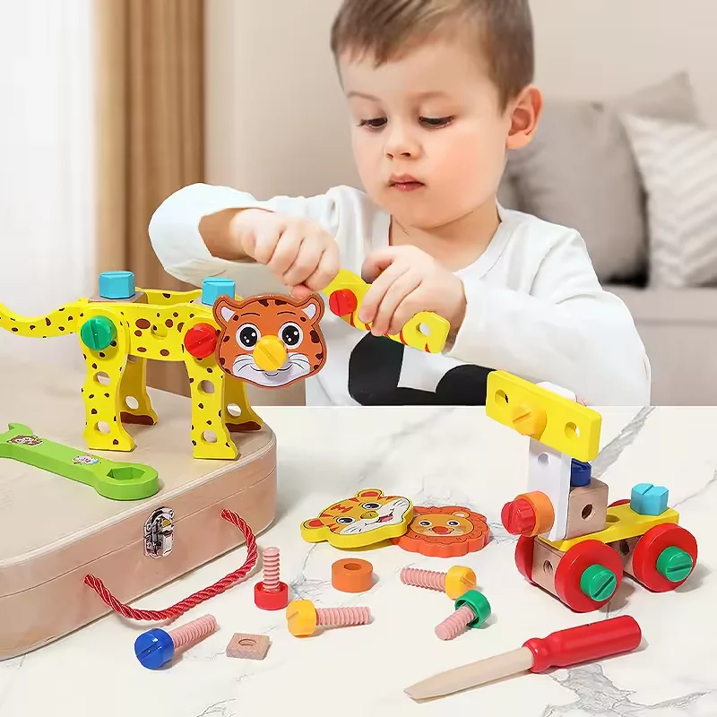Animal Building Toolbox Funny Wooden Tool Toys Educational Toys Creative Thinking & Hands-On Abilities Birthday Kid Gift
