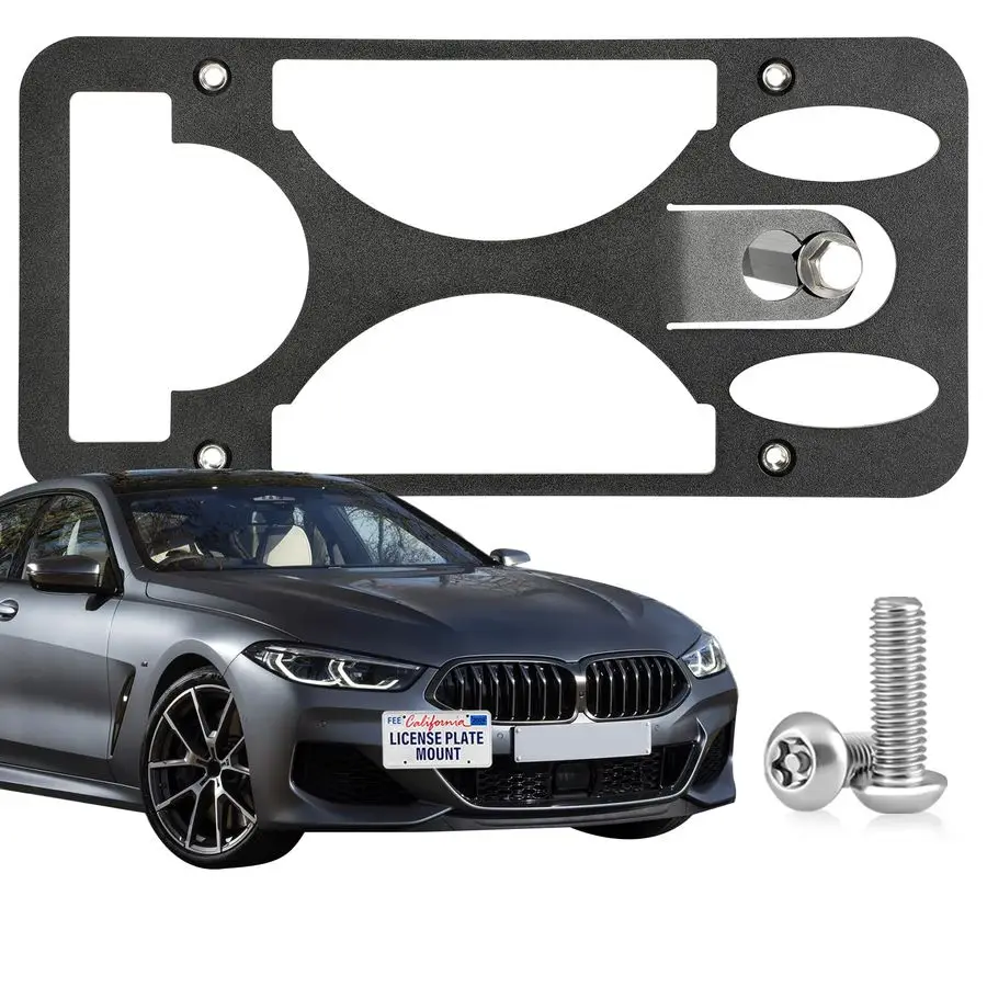 

Duty Front License Plate Frame Compatible with BMW 8Series 20192026 G14 G15 G16, No Drill Tow Hook Mount, AntiTheft License Plat
