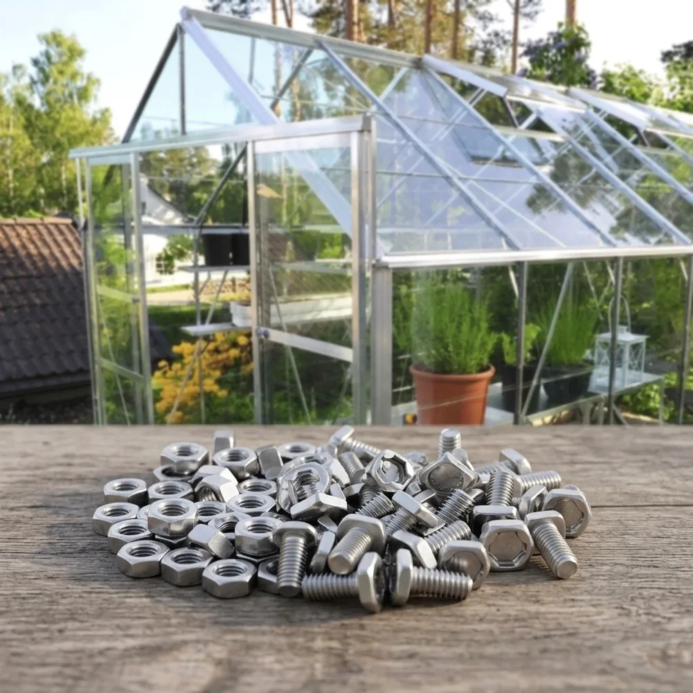 for aluminium Greenhouse Fixing Components 100 Sets Bolts and Nuts for Assembly Maintenance and Expansion Projects