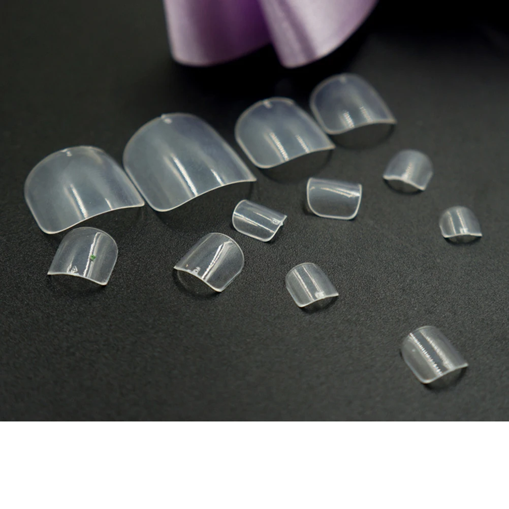 

100pcs False Toenails Transparent ABS Durable Perfect Length Shape Gift Idea Nail Art Toe Nails Stickers