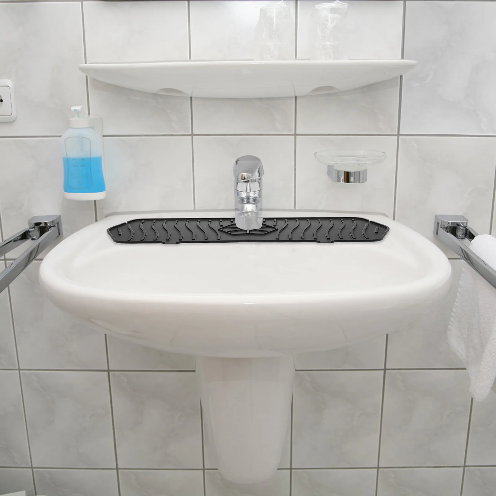 Silicone Faucet Mat Absorbent Splash-Proof Cushion for Kitchen Bathroom Sink Water Faucet Mat Reusable Absorbent Pad