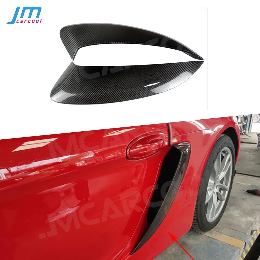 

Carbon Fiber Front Bumper Side Fins Canards Trims for Porsche 981 Cayman Boxster 2013-2015 Body Exterior Decoration FRP