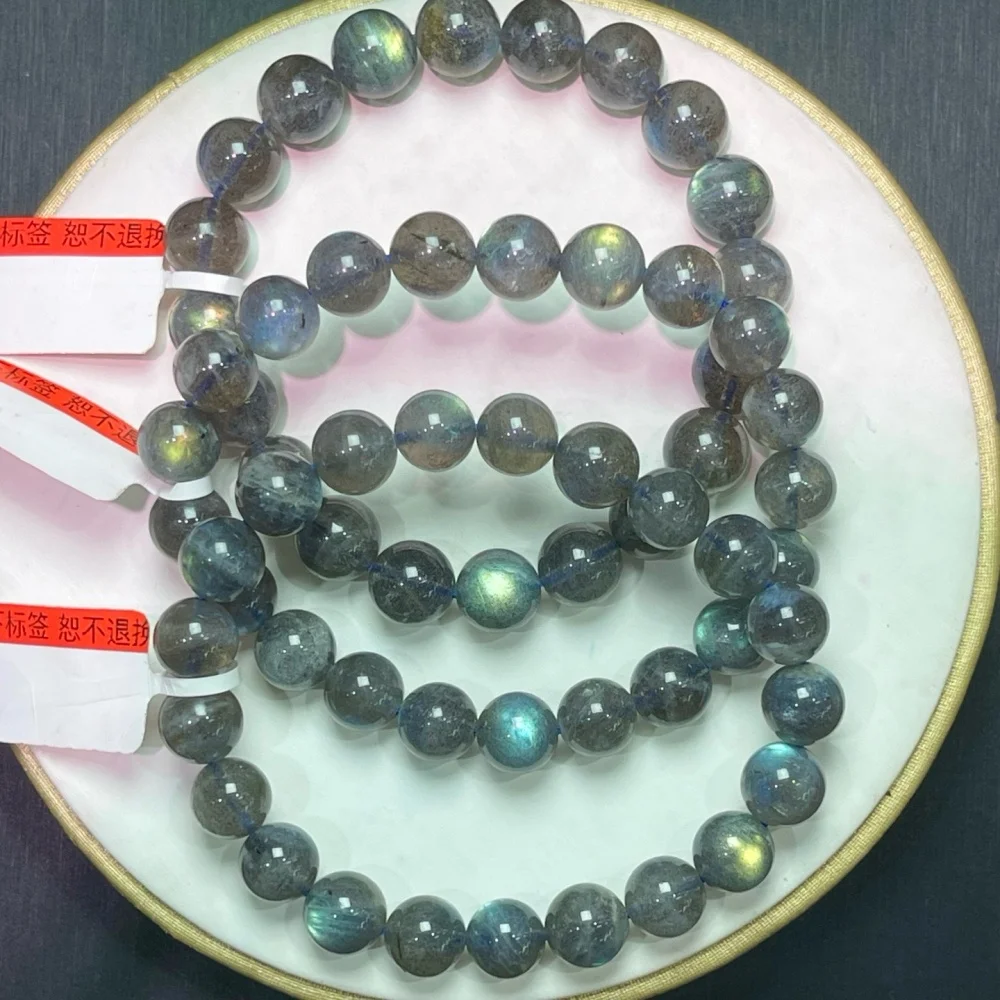 

9MM Natural Gray Moonstone Bead Bracelet Healing Crystal Charm Bracelets for Women Energy Jewelry Gift 1PCS