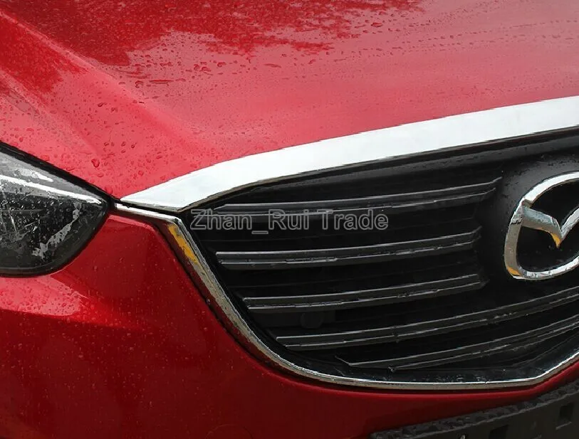 For Mazda CX-5 CX5 2015 2016 ABS Chrome Front Grille Around Hood Trim Car Accessories Stickers