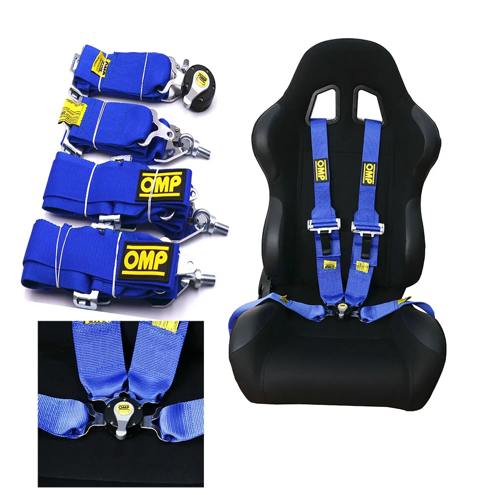 Universal 4 Point 6 Point Racing Car Seat Belt Harness With Camlock Quick Release Snap-On 3