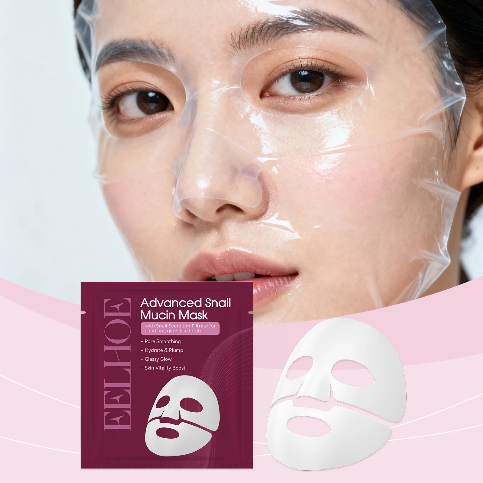 Snail Mucus Mask Brightening Skin Tone Refreshing Hydrating Moisturizing Improving Dryness Restoring Elastic Care Mask Skincare