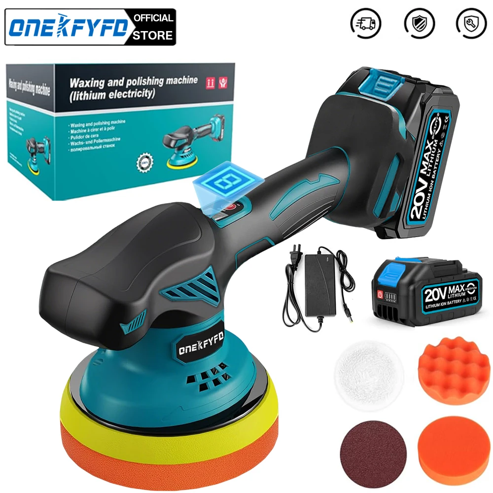Sem fio elétrico carro polidor, Auto polimento máquina, enceramento de metal, lixar madeira, ferrugem remoção, Makita 18V bateria, 6 engrenagens