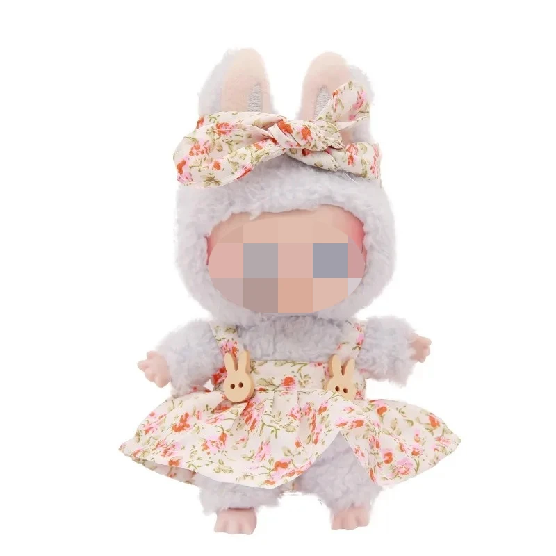 Visage en vinyle en peluche pour poupée Labubu, jupes, sac en peluche, breloque, petits vêtements, bandeau, accessoires pour filles, jouets à la mode