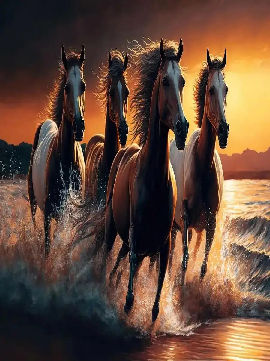 Majestic Galloping Horses Canvas Art  Stunning Wall Decor for Living Room Office or Home  Perfect HorseThemed Artwork to Elevate