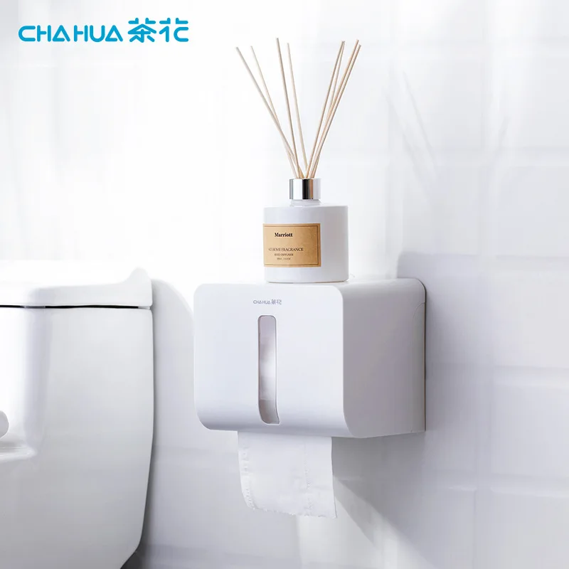 

CHAHUA Paper Towel Storage Rack With No Punching Pasting Roll Paper Box Bathroom Paper Towel Box Strong Load Bearing Capacity