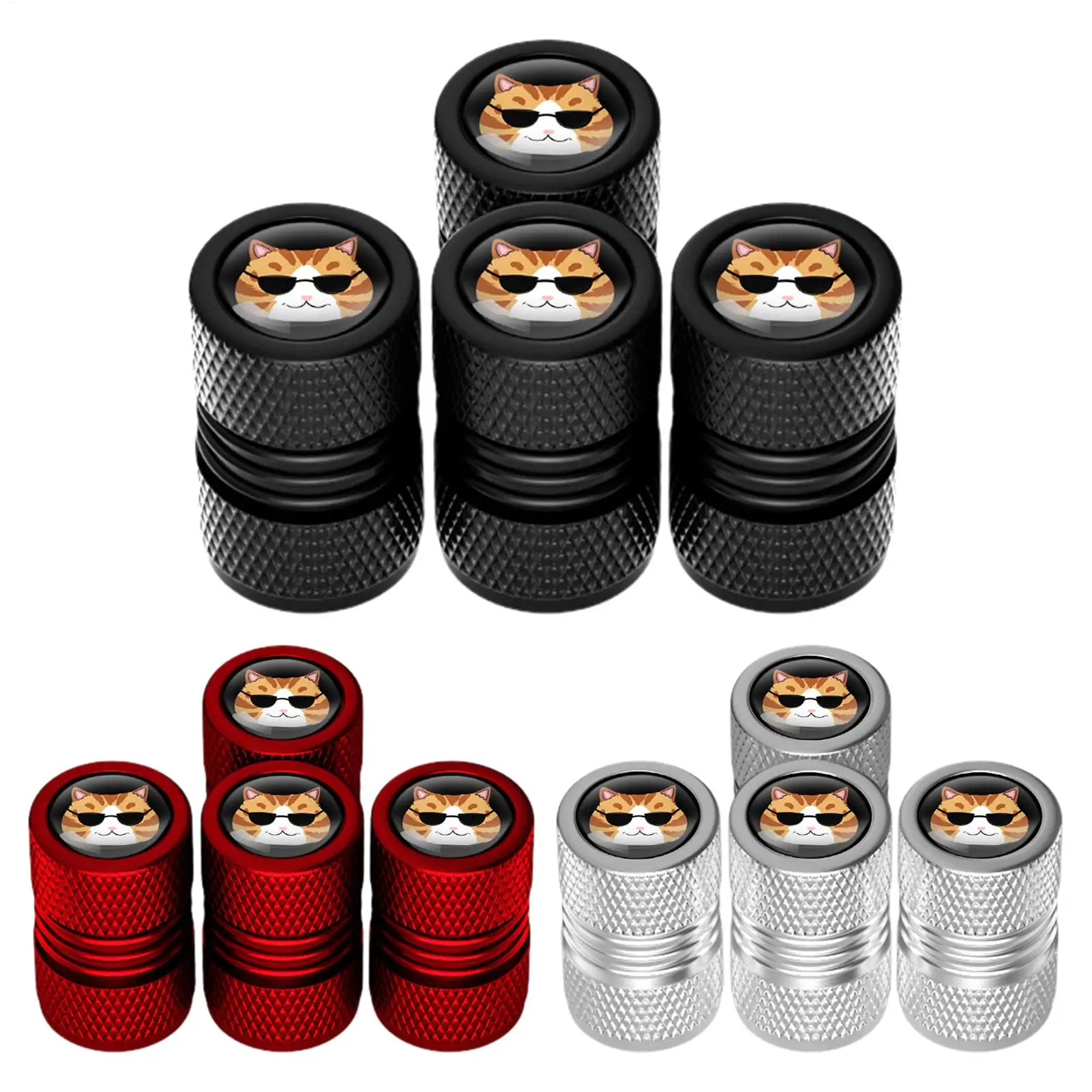 Tire Valve Stem Caps 4Pcs Aluminum Alloy Car Tire Air Valve Covers Leak Proof Dust Proof for Motorcycle Truck Wheel Accessories