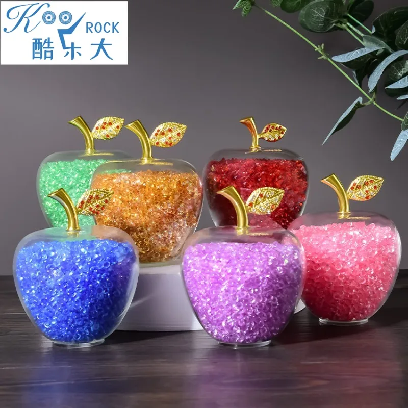 Elegant Crystal Apple Sculpture for Rosh Hashanah, Wedding Anniversary Gift & Home Decor | Sparkling Table Centerpiece